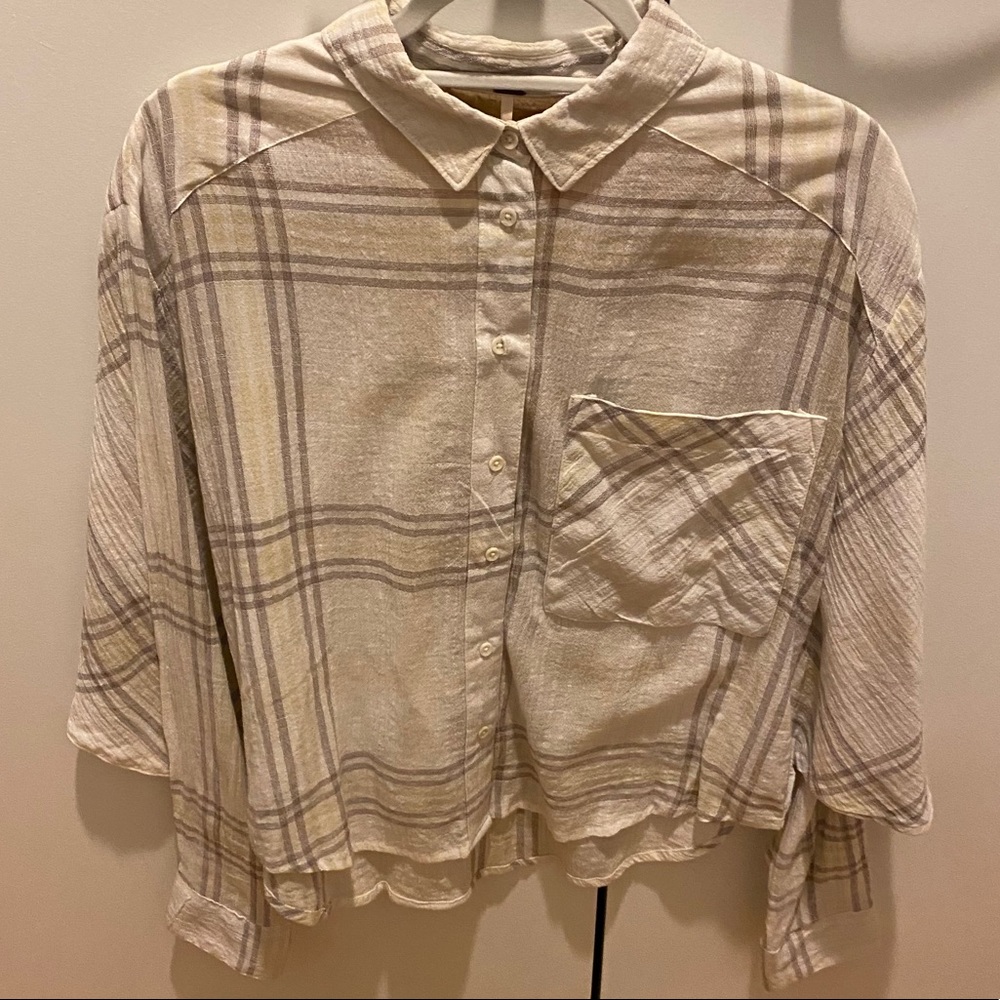 Oversized Cropped Free People Flannel